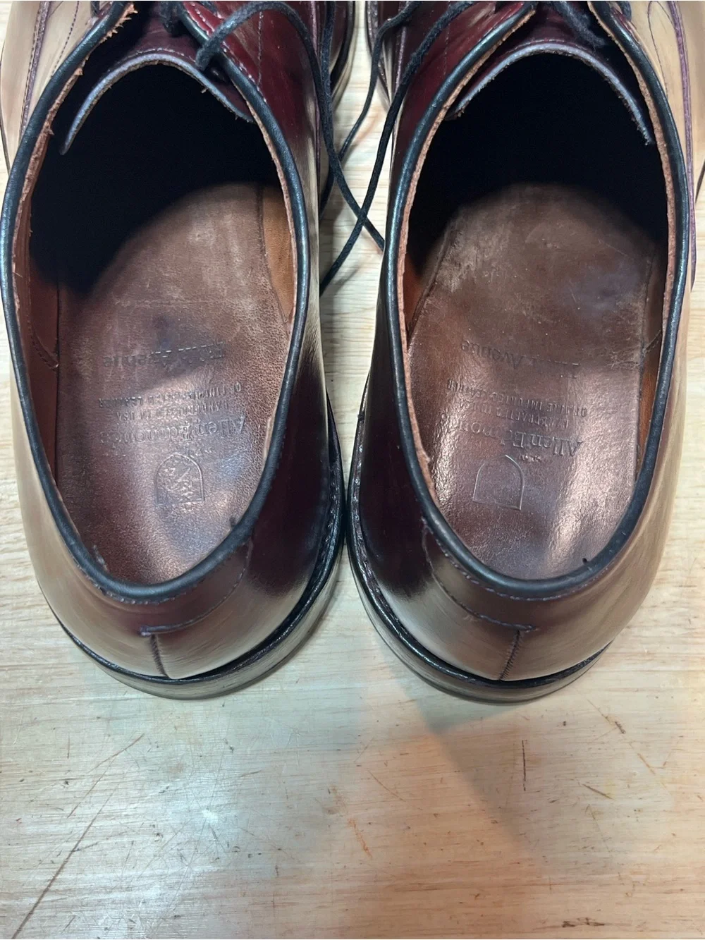 Allen Edmonds Fifth Avenue Men’s Burgundy Leather Cap Toe Oxfords Sz 10.5 3E